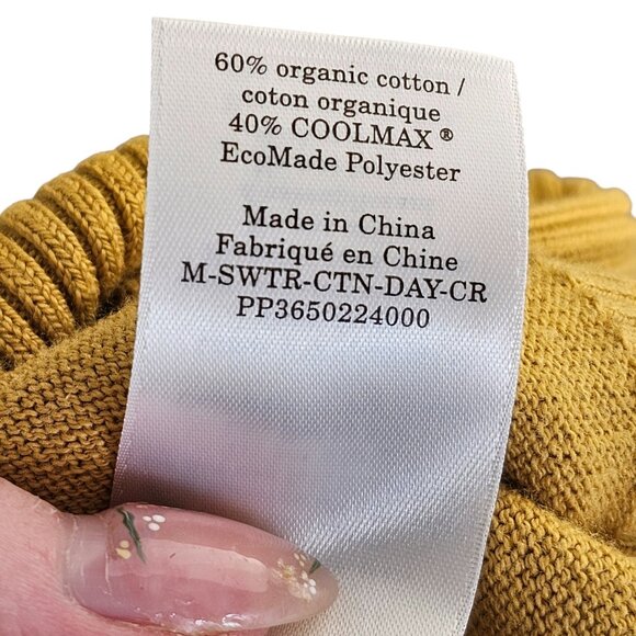 Everlane The No-Sweat Ribbed Crew Neck Yellow Sweater Sz M - Picture 8 of 9